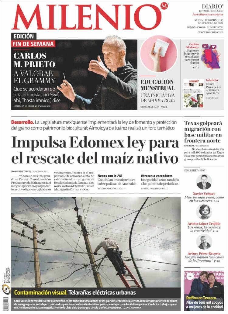 Portada de Milenio - Estado de México (México)