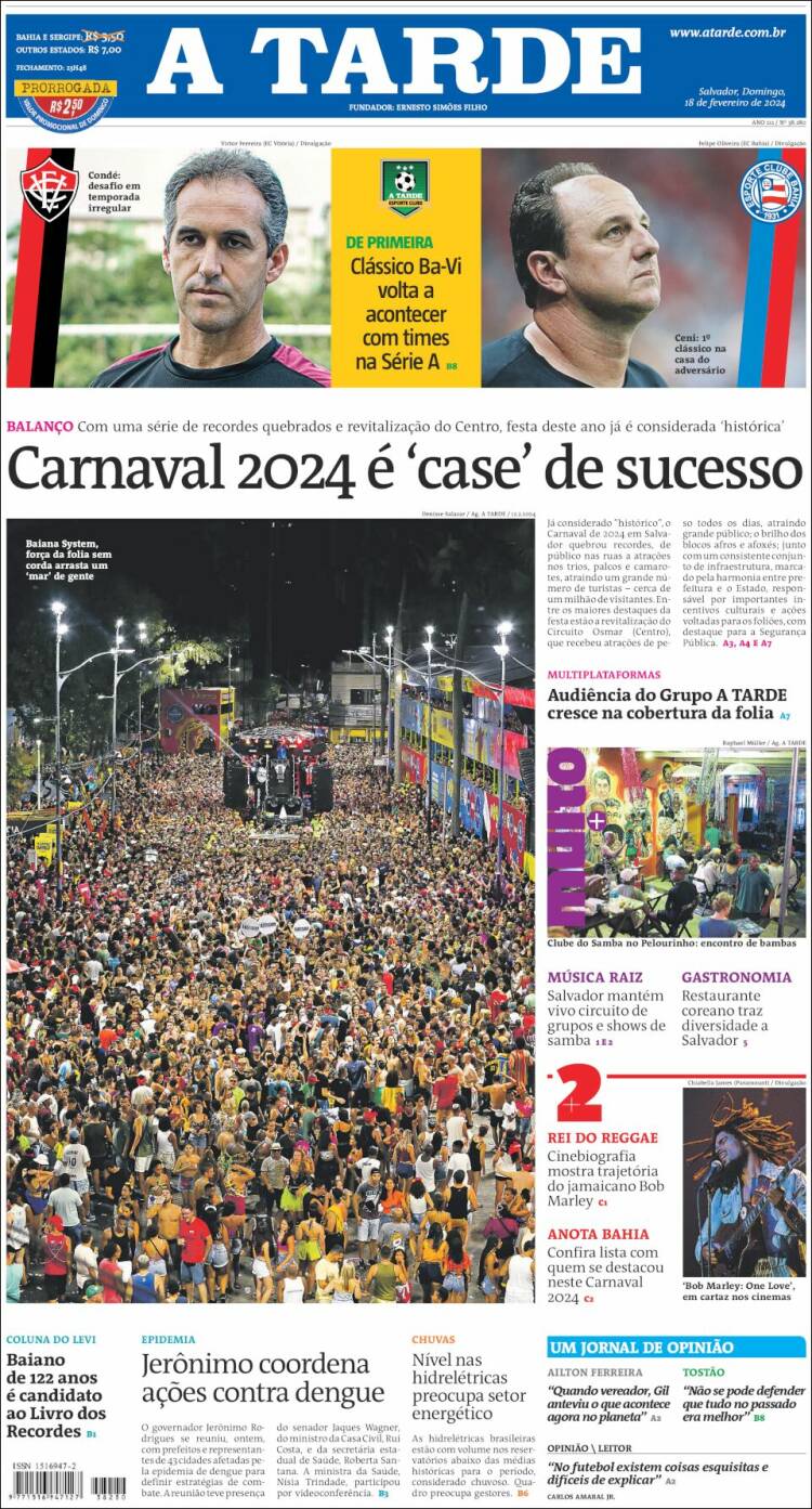 Portada de Diário A Tarde (Brasil)