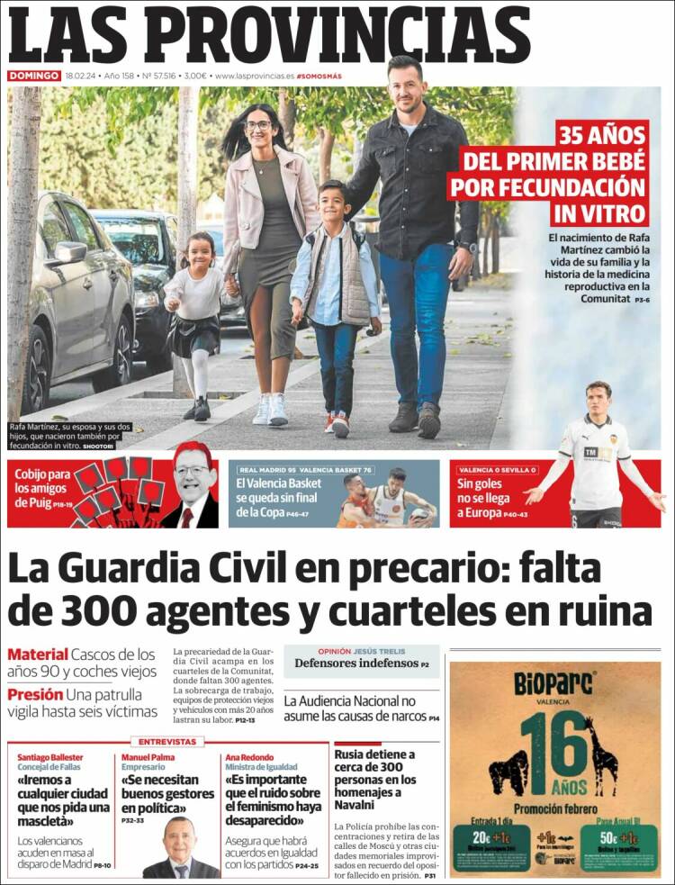 Portada de Las Provincias (España)