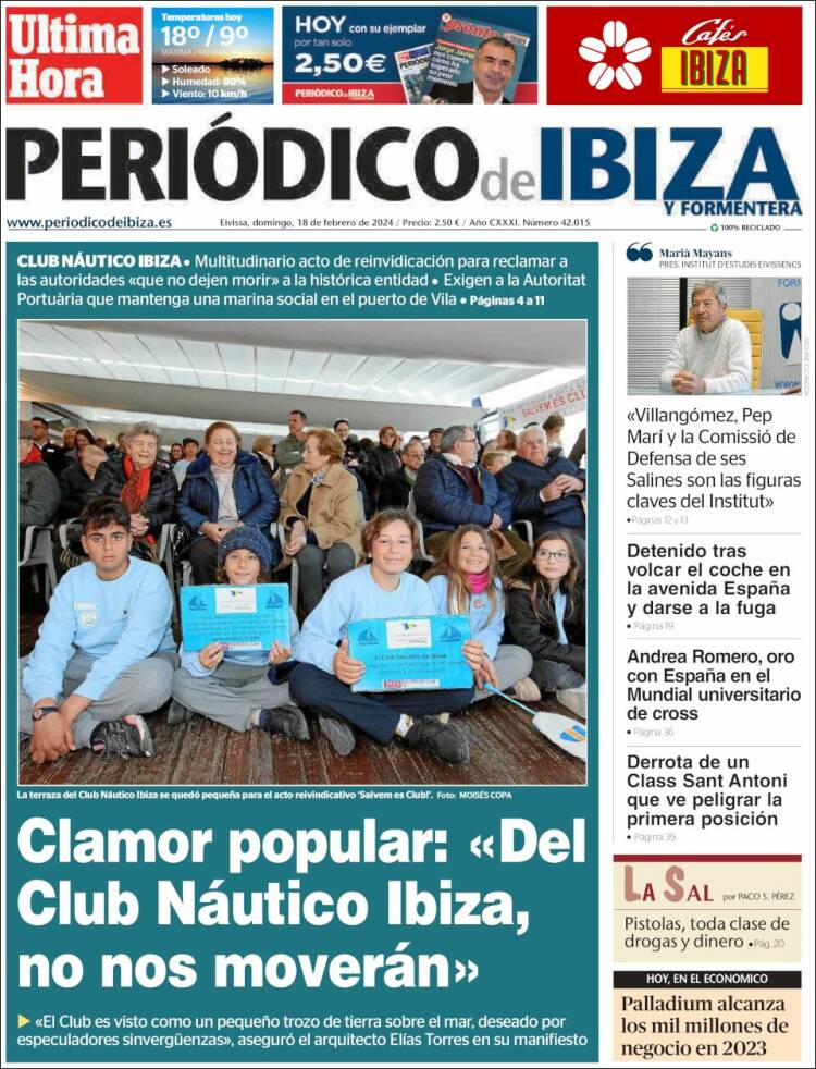 Portada de Periódico de Ibiza (España)