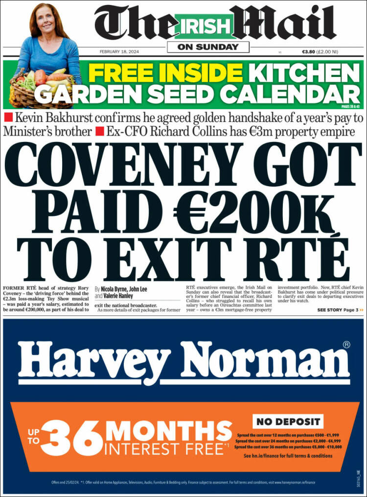 Portada de Irish Daily Mail (Irlanda)