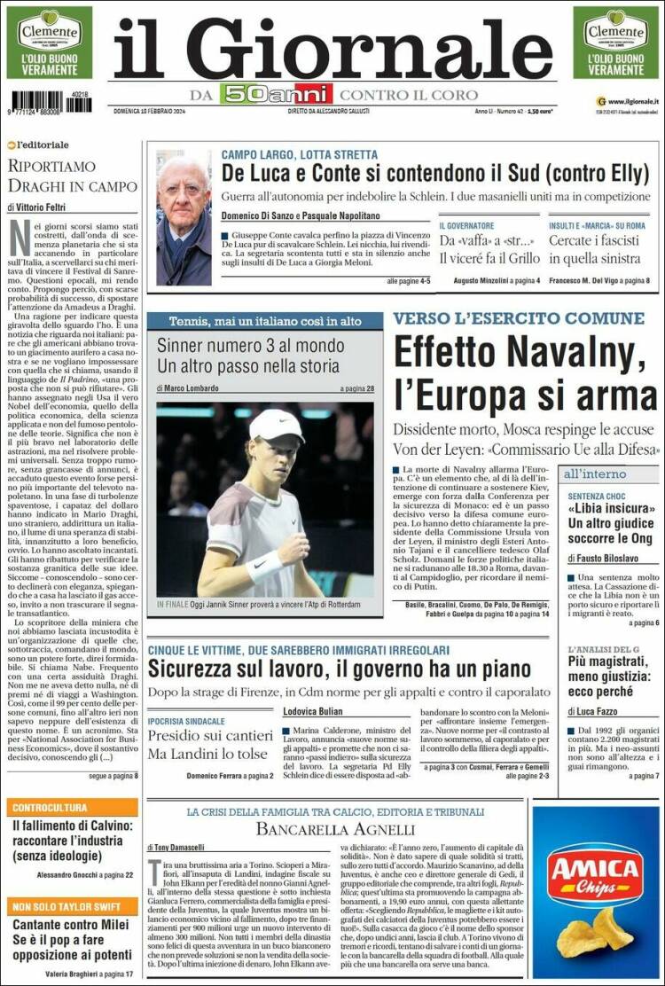 Portada de il Giornale (Italia)