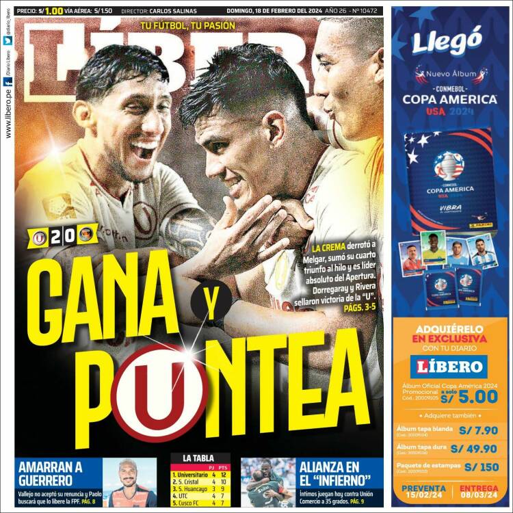 Portada de Líbero (Per&uacute;)