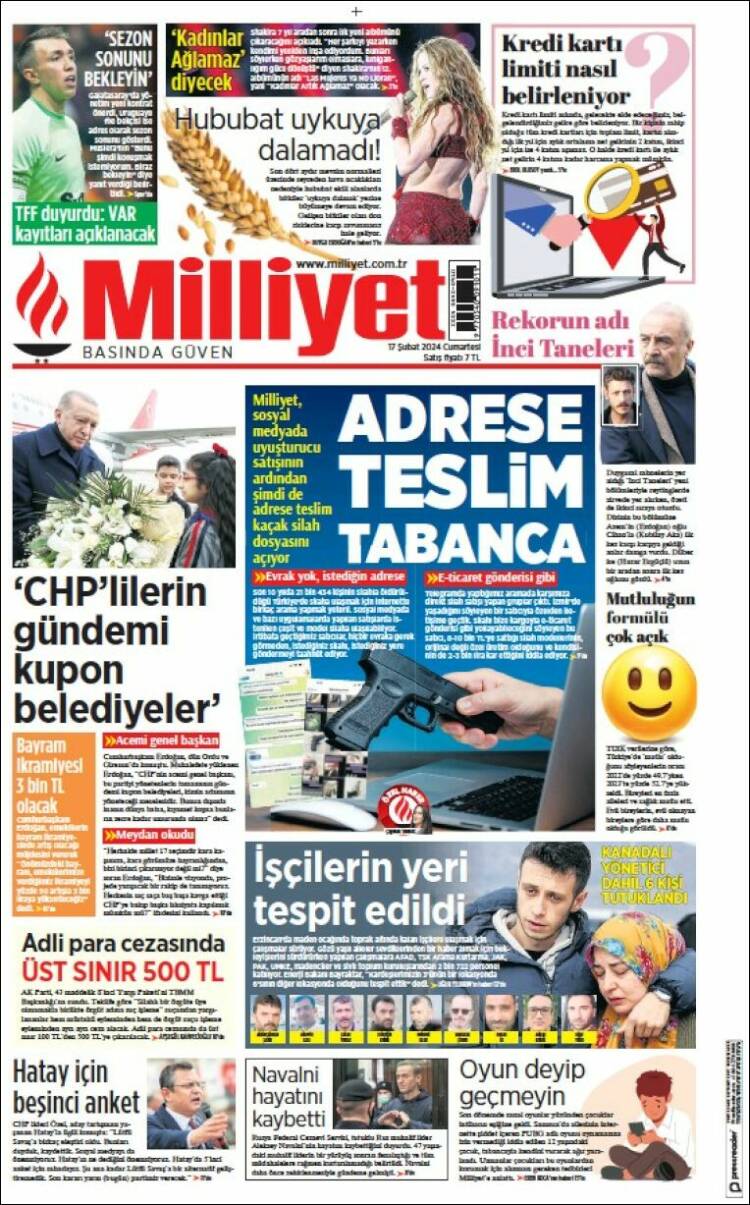 Portada de Milliyet (Turqu&iacute;a)