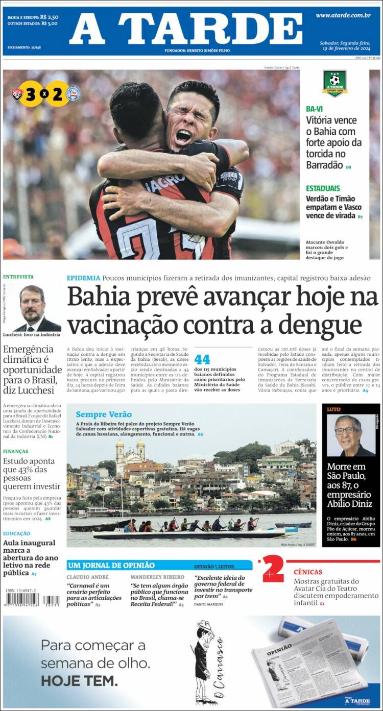 Portada de Diário A Tarde (Brasil)