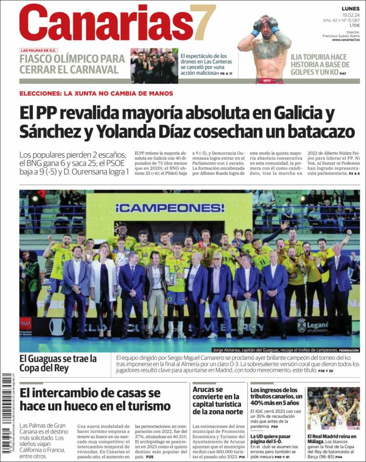 Portada de Canarias 7 (España)