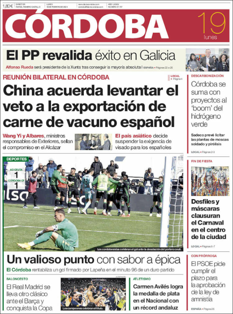 Portada de Diario de Córdoba (España)