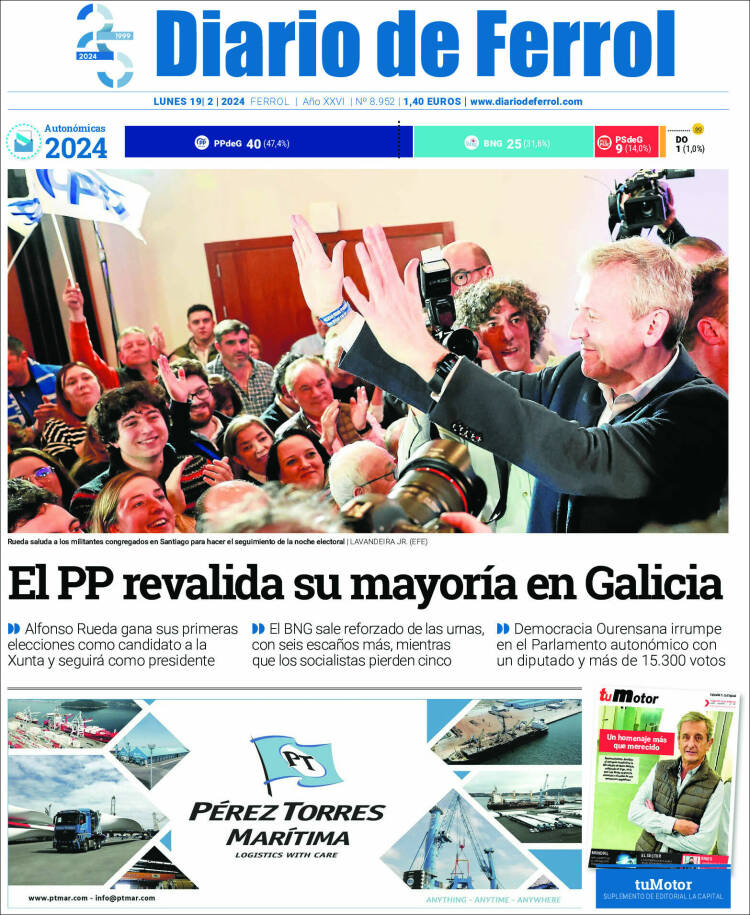 Portada de Diario de Ferrol (España)