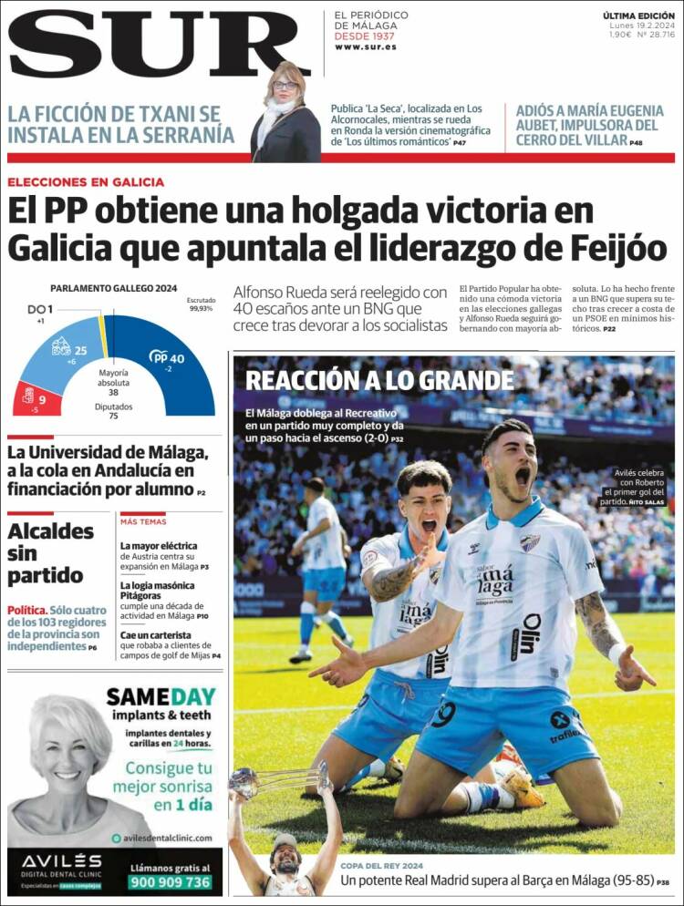 Portada de Diario el Sur (España)