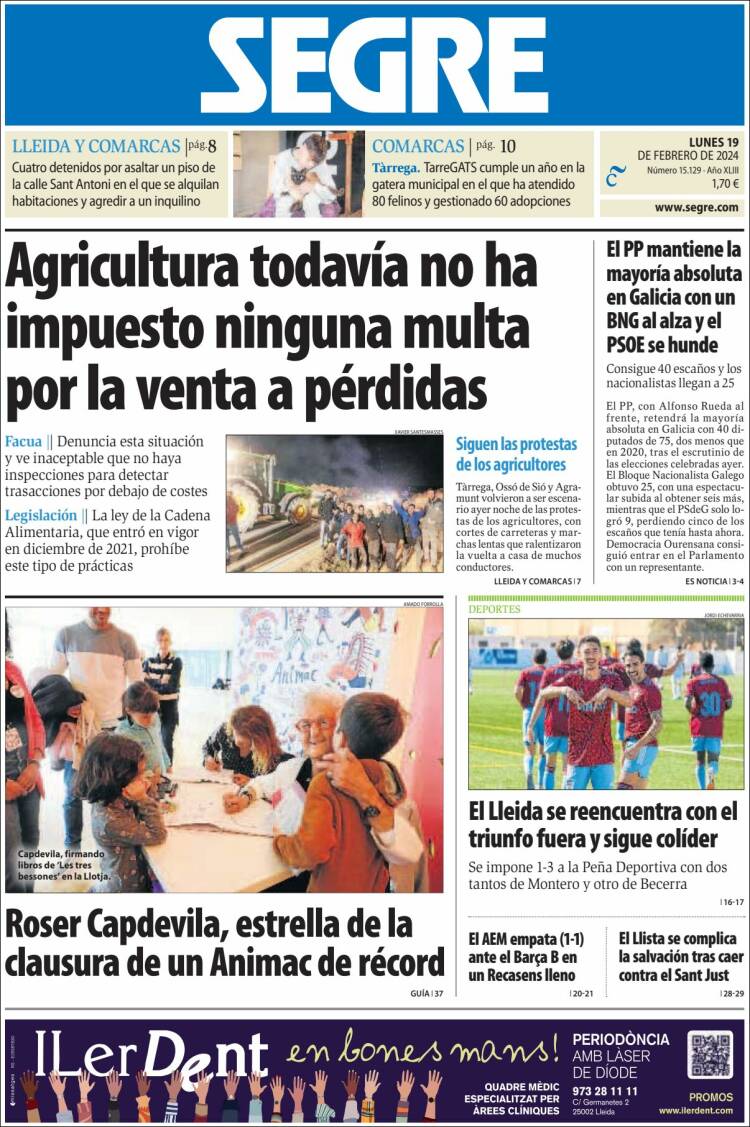Portada de Segre  (España)