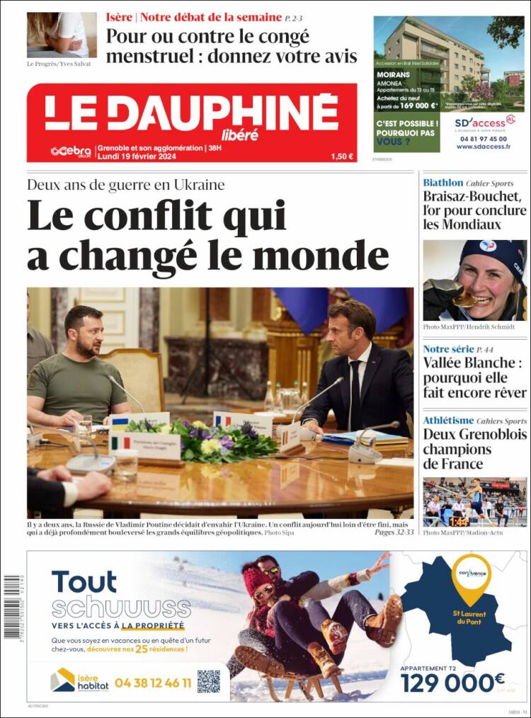 Portada de Le Dauphiné Libéré (Francia)