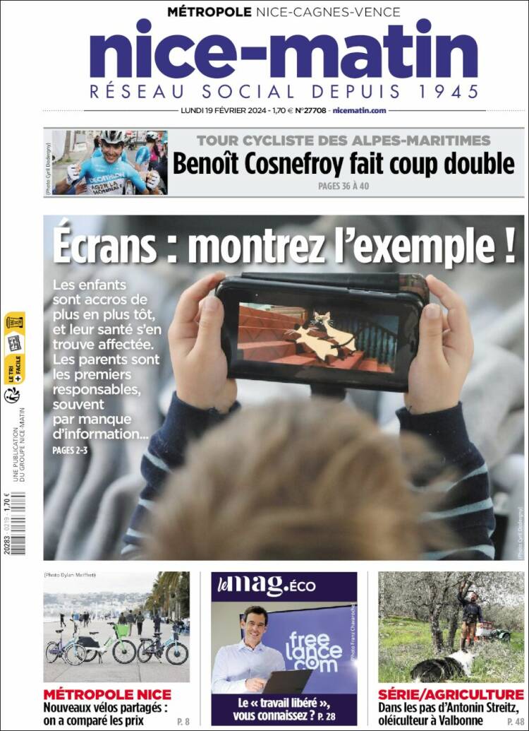 Portada de Nice-Matin (Francia)