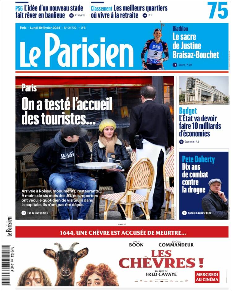 Portada de Le Parisien (Francia)