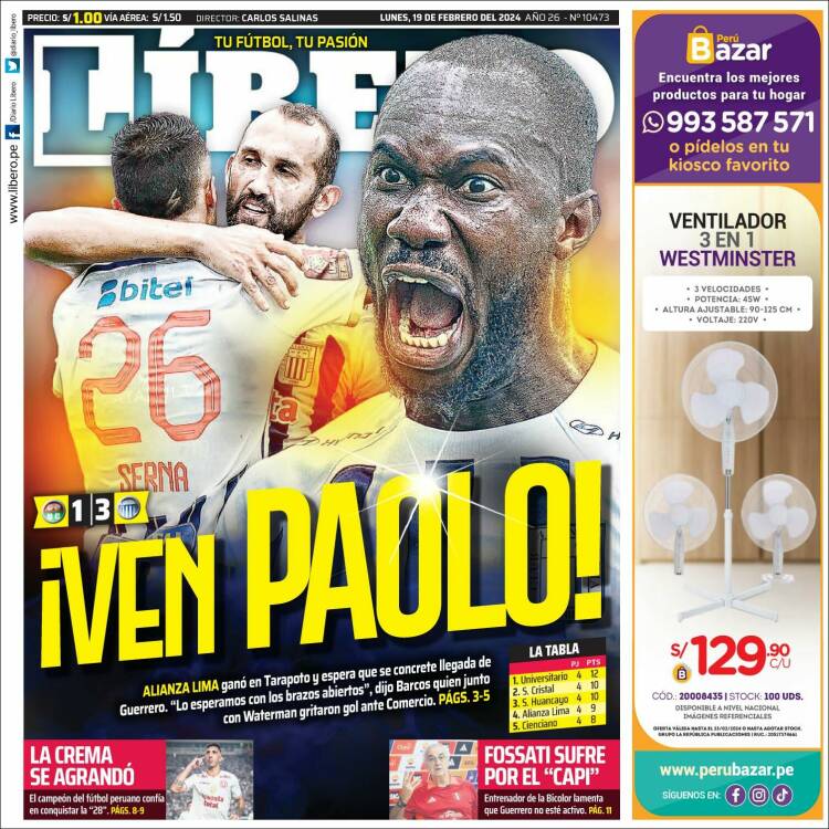 Portada de Líbero (Perú)