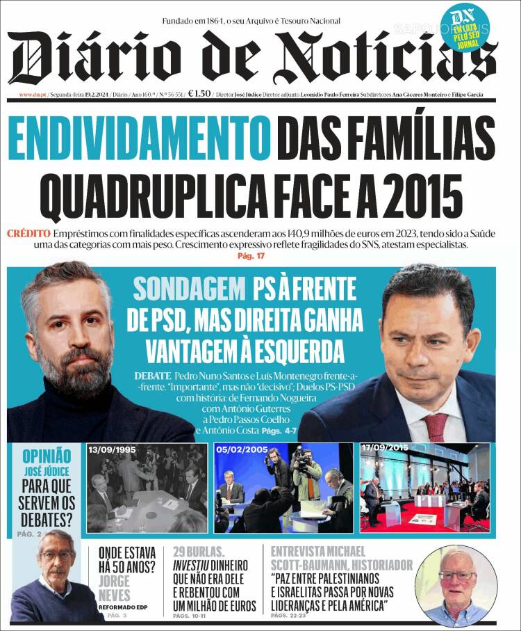 Portada de Diário de Noticias (Portugal)