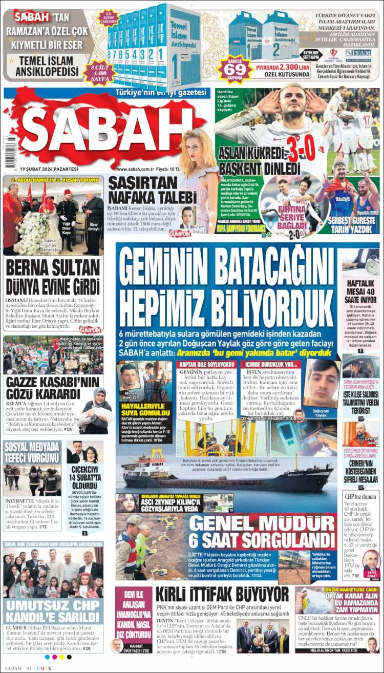 Portada de Sabah (Turqu&iacute;a)