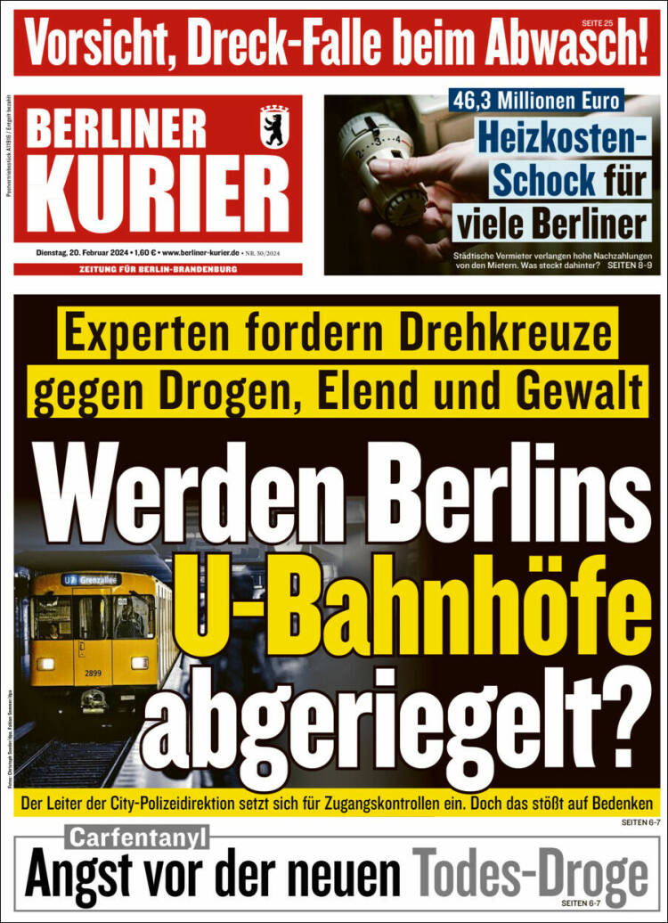 Portada de Berliner Kurier - Startseite BK (Alemania)