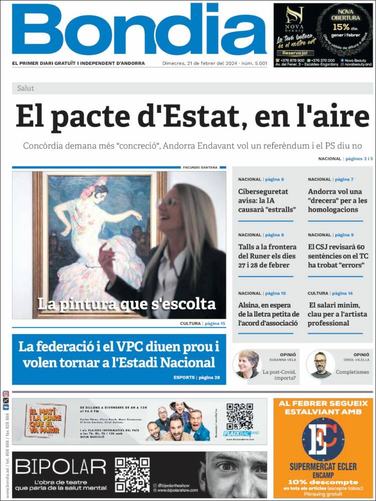 Portada de Diari Bondia (Andorra)