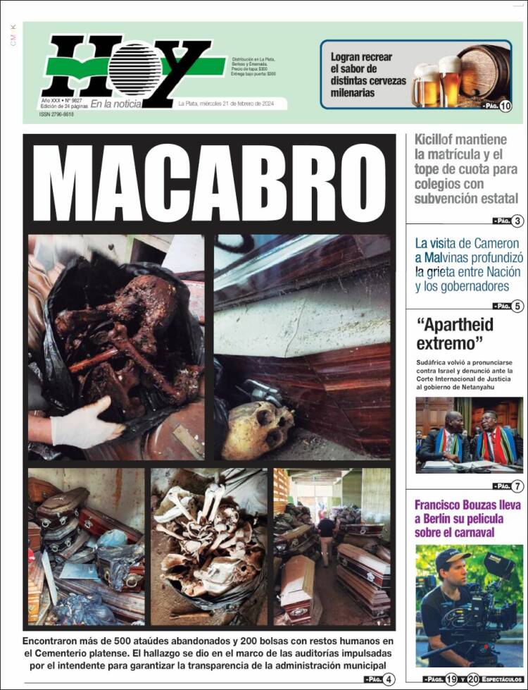 Portada de Diario Hoy (Argentina)