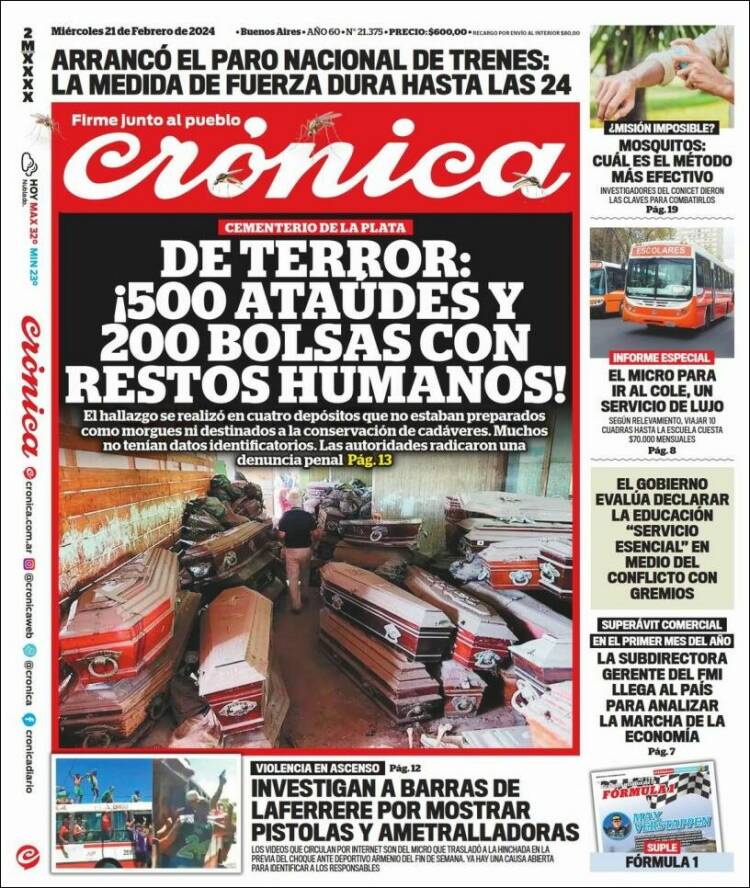Portada de Diario El Libertador (Argentina)