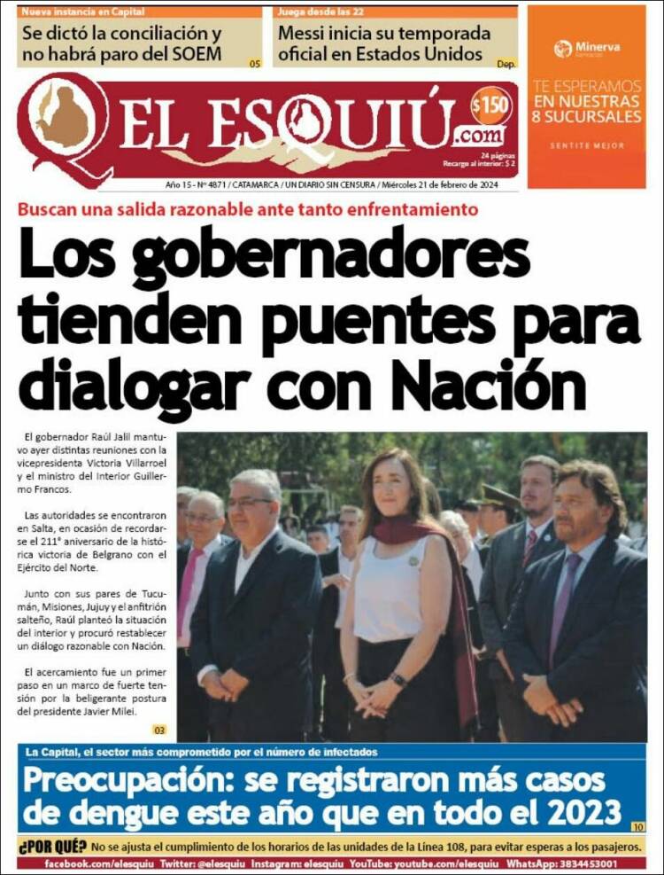 Portada de El Esquiu (Argentina)