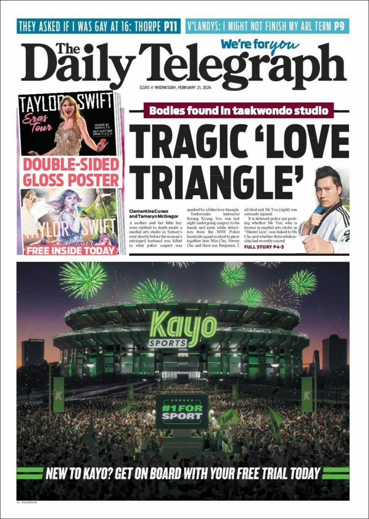 Portada de The Daily Telegraph (Australia)