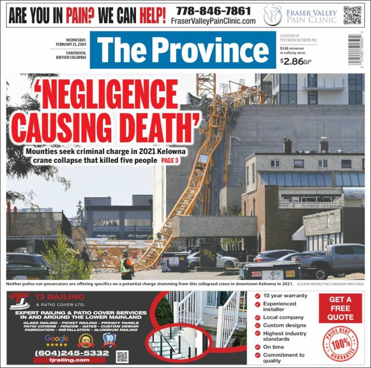 Portada de The Province (Canadá)