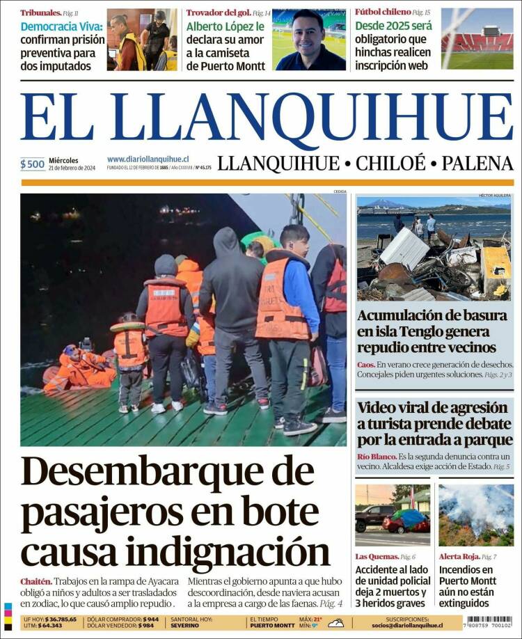 Portada de El Llanquihue (Chile)