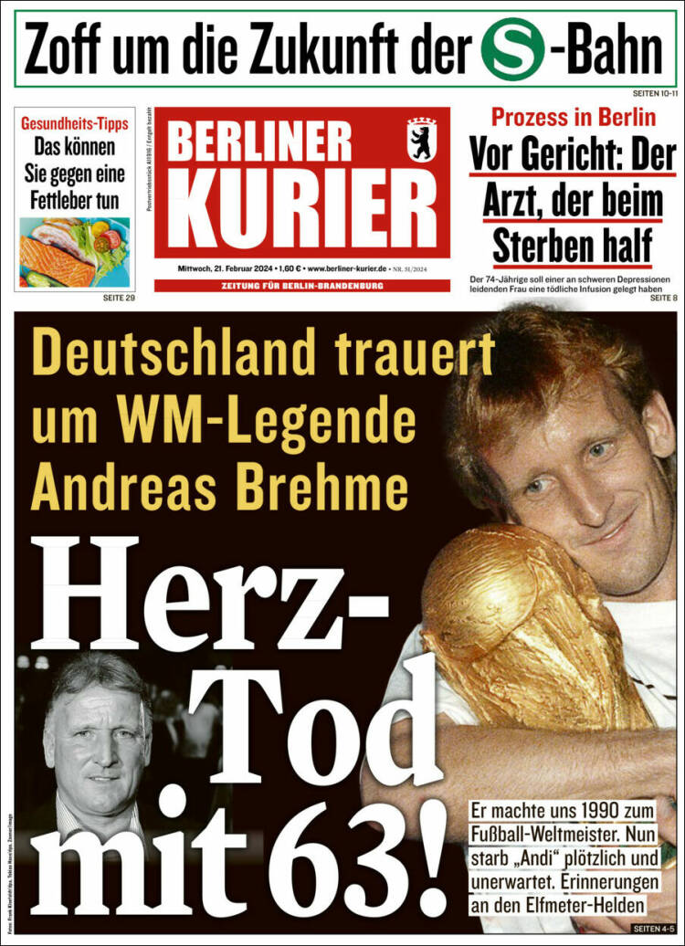 Portada de Berliner Kurier - Startseite BK (Alemania)