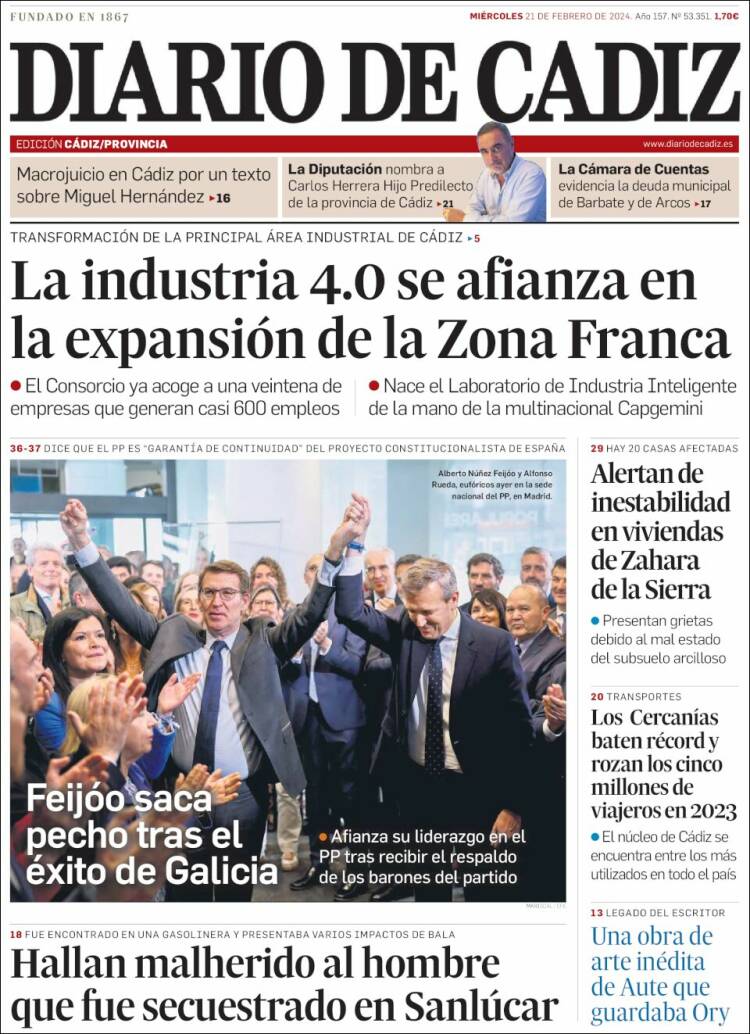 Portada de Diario de Cádiz (Espa&ntilde;a)