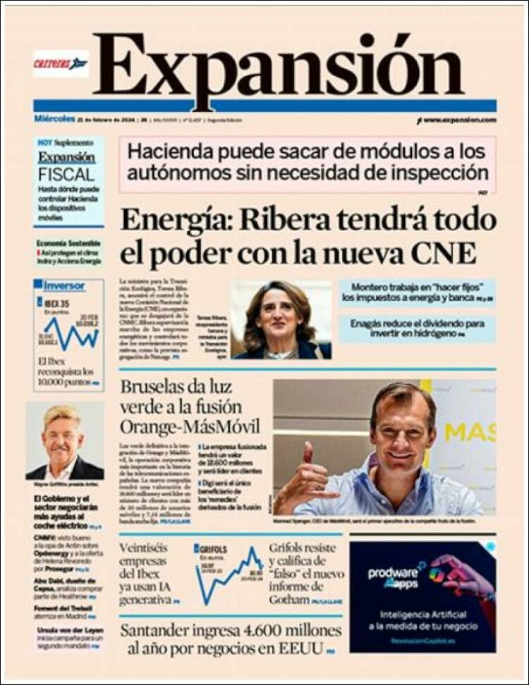 Portada de Expansión (Espa&ntilde;a)