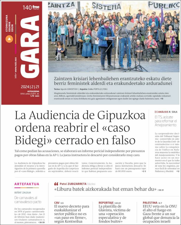 Portada de Gara (Espa&ntilde;a)
