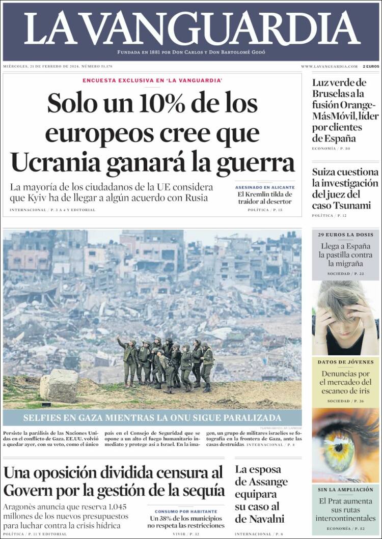 Portada de La Vanguardia (Espa&ntilde;a)