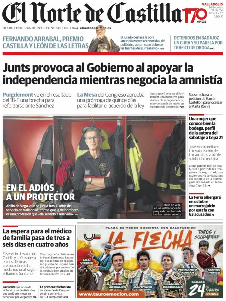 Portada de Norte de Castilla - Valladolid (Espa&ntilde;a)