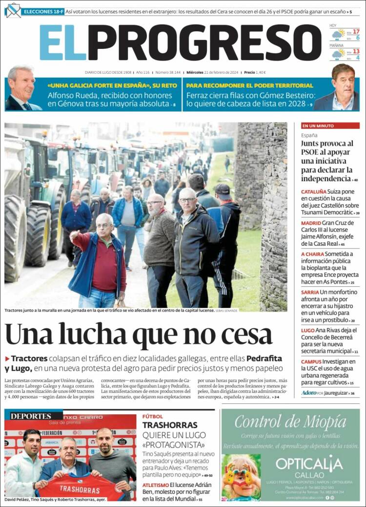 Portada de El Progreso (Espa&ntilde;a)