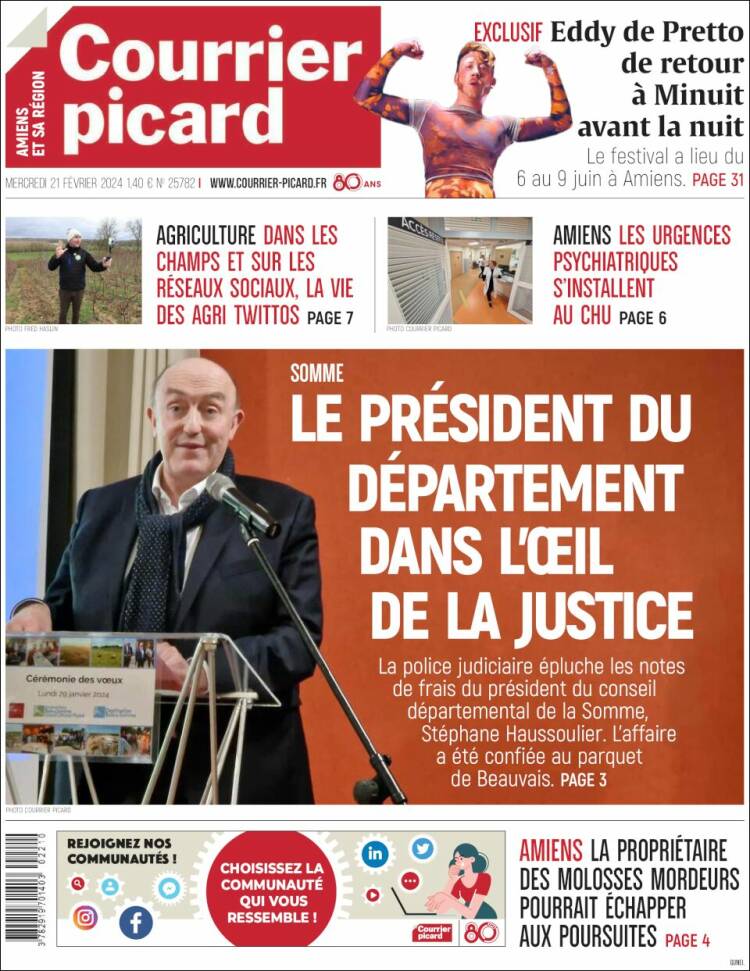 Portada de Courrier Picard (Francia)