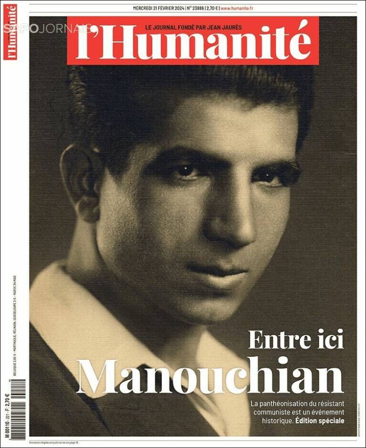 Portada de l'Humanite (Francia)