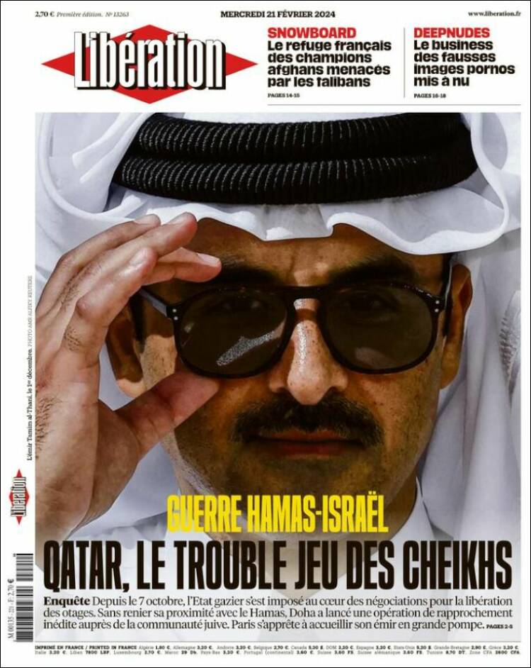 Portada de Libération (Francia)