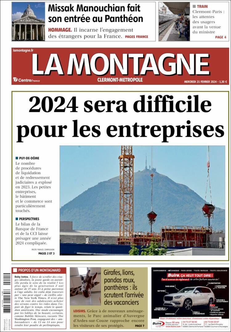 Portada de La Montagne (Francia)