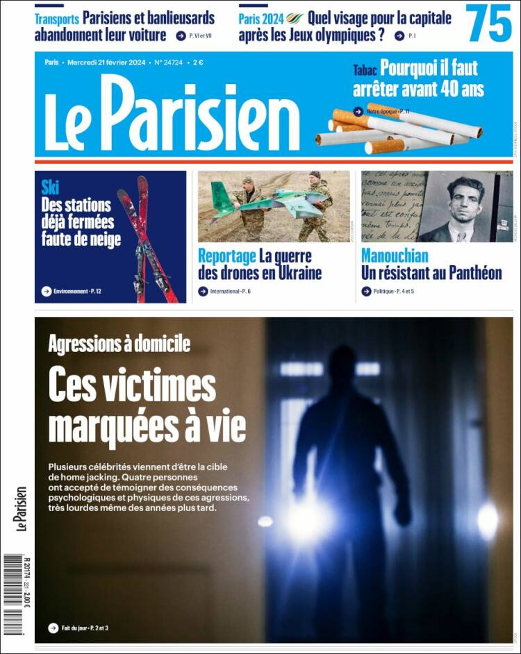 Portada de Le Parisien (Francia)