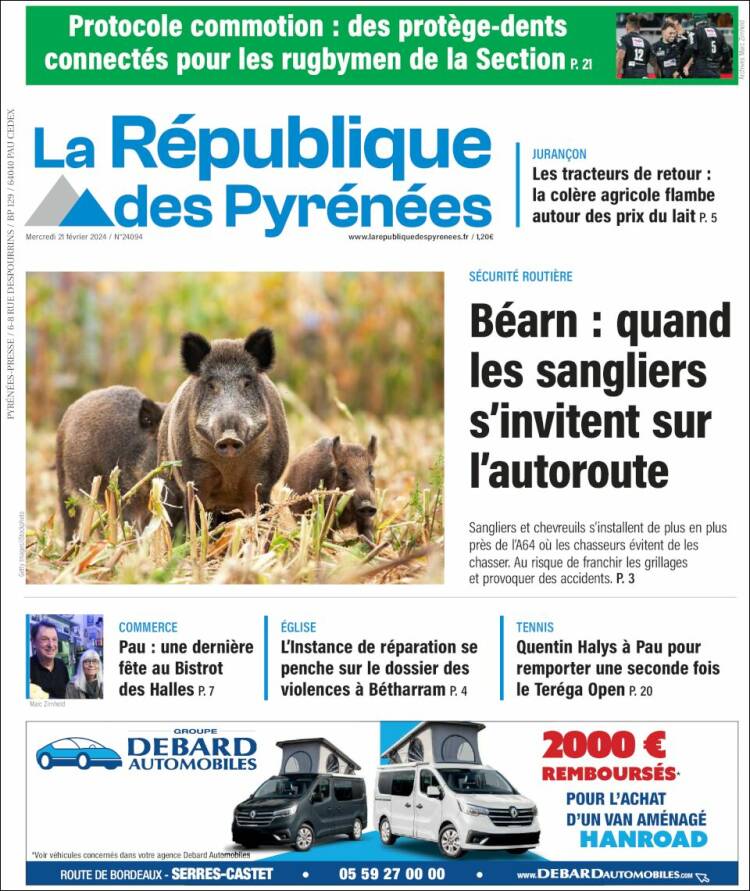 Portada de La République des Pyrénées (Francia)