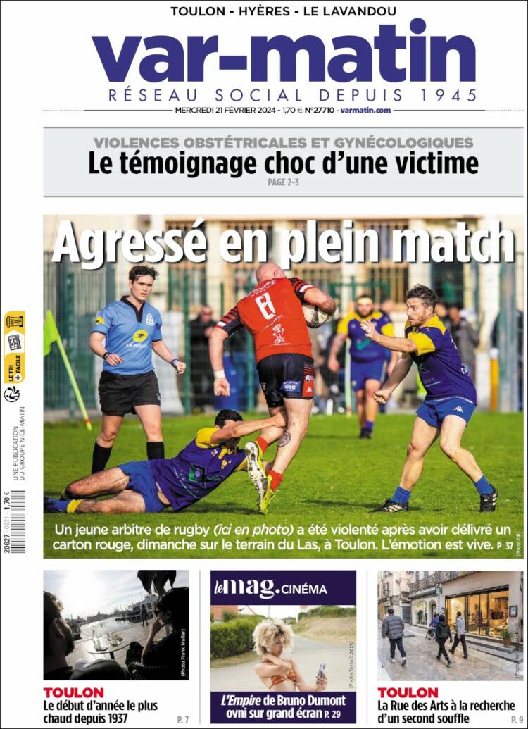 Portada de Var-Matin (Francia)
