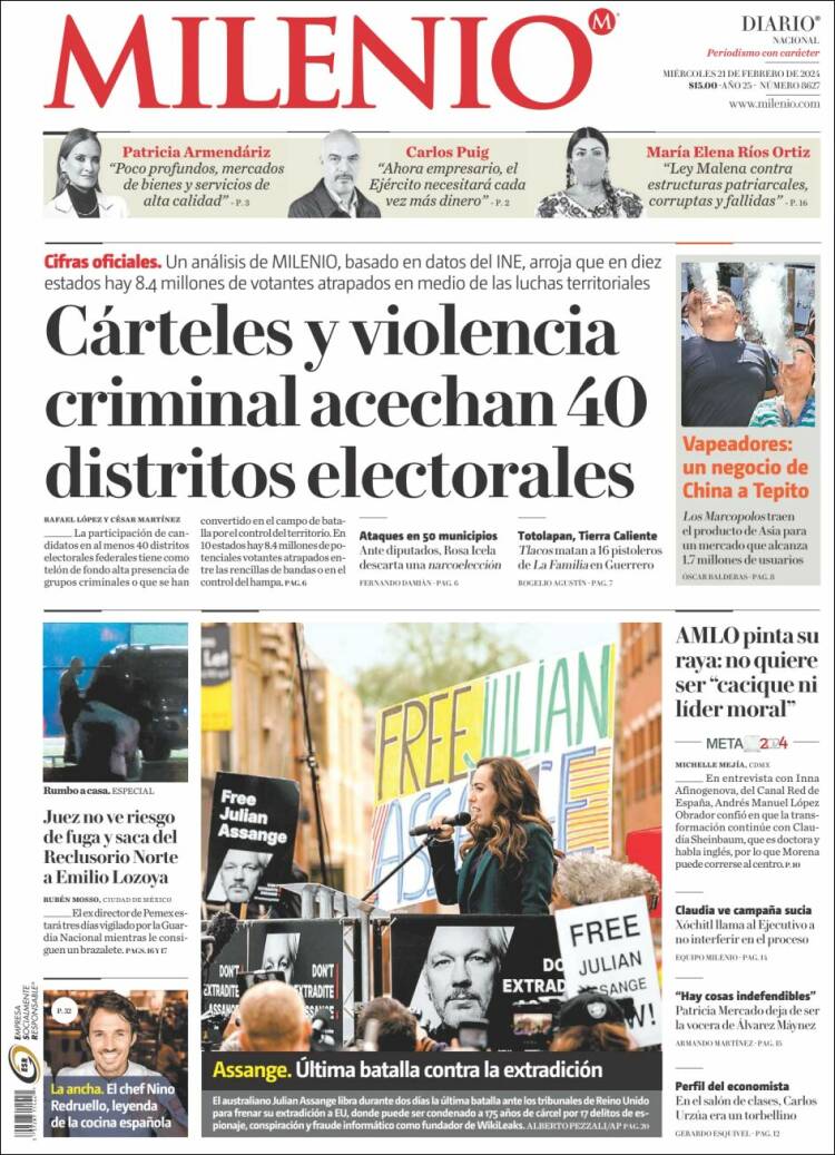 Portada de Milenio (México)