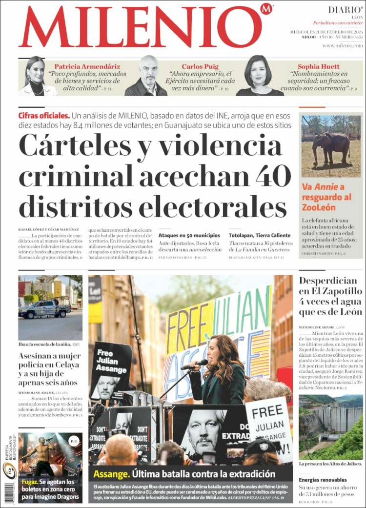 Portada de Milenio de León (México)