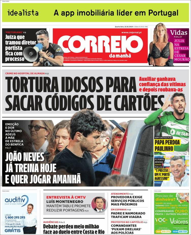 Portada de Correio da Manhã (Portugal)