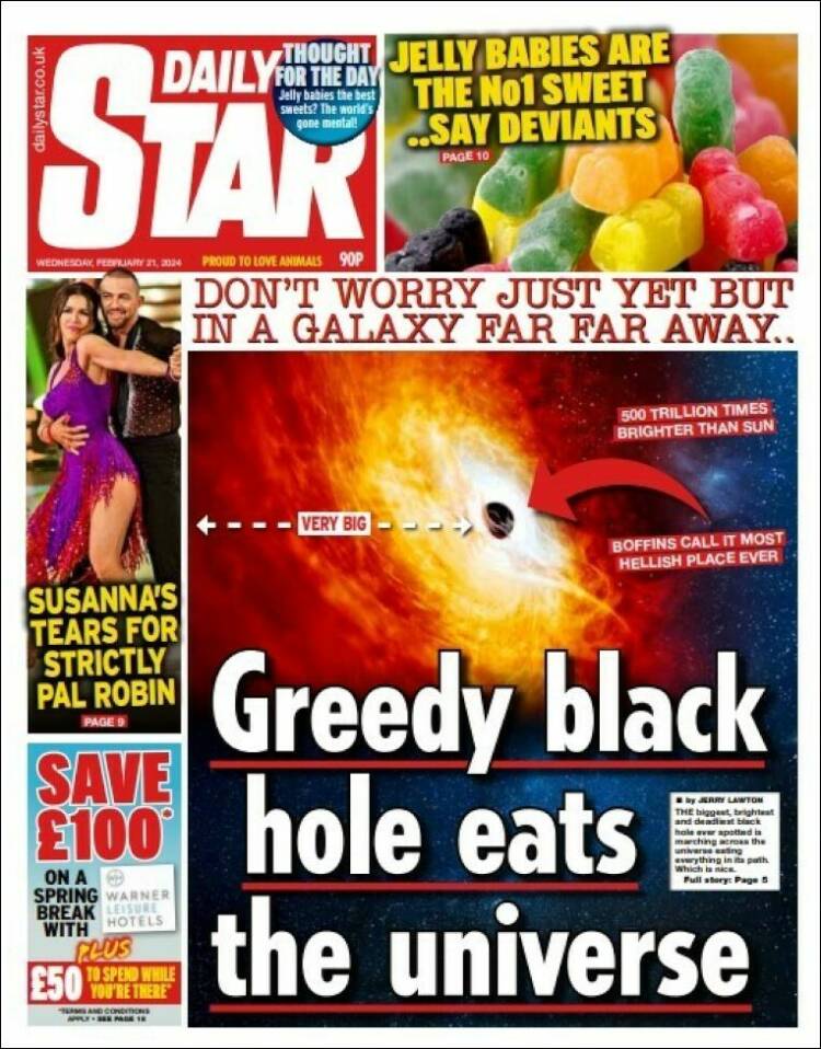 Portada de Daily Star (Reino Unido)
