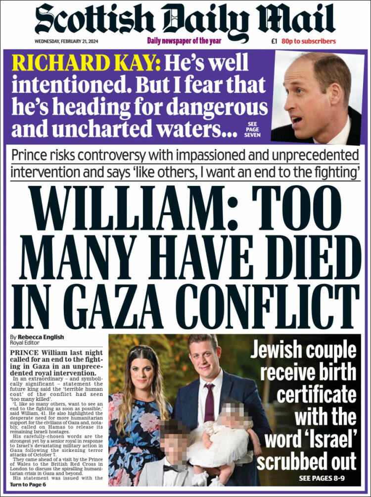 Portada de Scottish Daily Mail (Reino Unido)