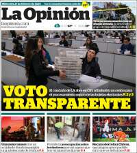 Portada de La Opinión (USA)