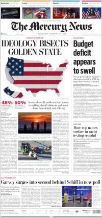 Portada de San Jose Mercury News (USA)