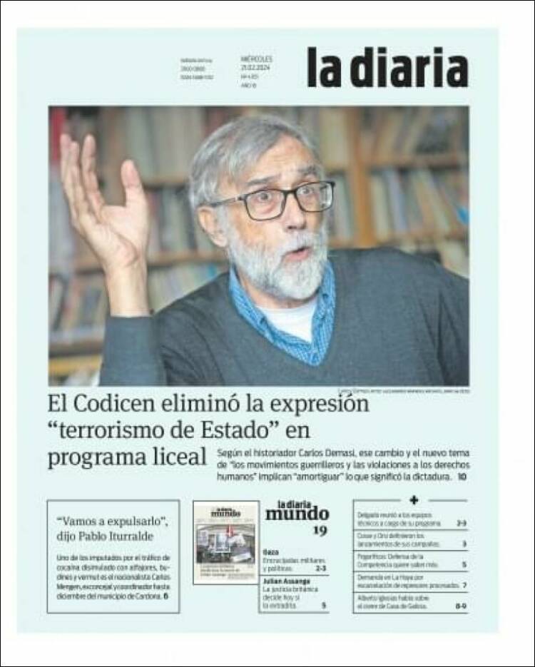 Portada de La Diaria (Uruguay)